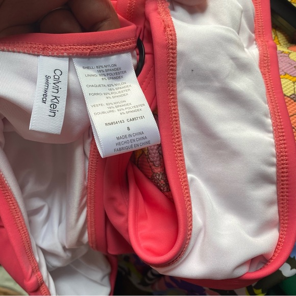 Calvin Klein Over-The-Shoulder Mio with Logo Ring one piece swimsuit energy in 8 - Picture 4 of 7